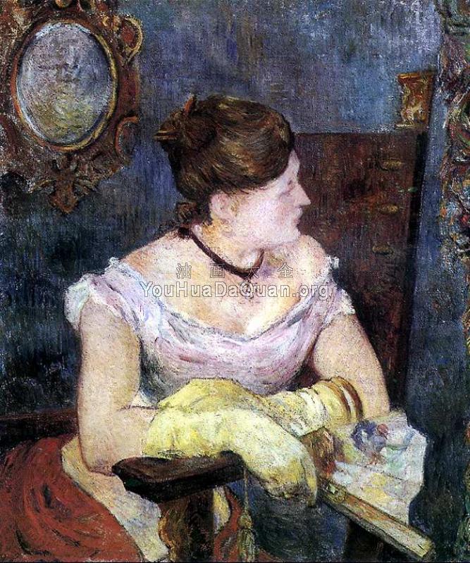 Mette Gauguin in an Evening Dress - 保罗·高更